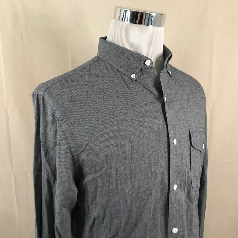 Bonobos Medium Slim Fit Button Down Shirt Gray 100% Cotton Casual Mens